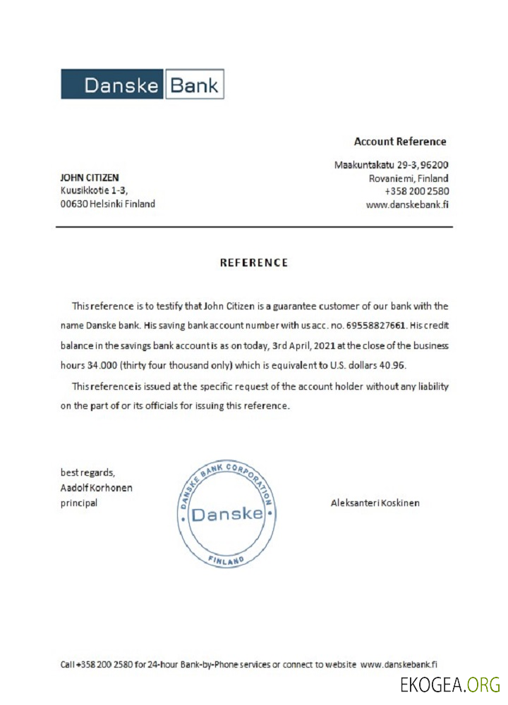 Finlande , Danske , reference